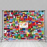 Aperturee Aperturee Flags of the World Backdrop Banner International Country Flag Collage Geography Classroom or Travel Party Decor